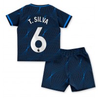 Chelsea Thiago Silva #6 Bortadräkt Barn 2023-24 Kortärmad (+ Korta byxor)